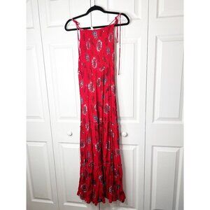 Free People Garden Party Red Floral Print Maxi Dress Women's Size Large L